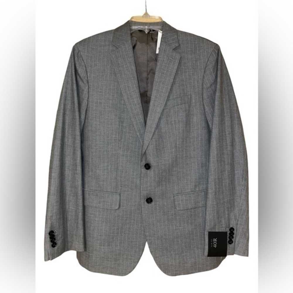 Banana Republic NWT Men’s Progetto‎ Uno Slim Fit Sport Coat Grey Striped 40R